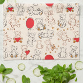 Textuur met Teddy Bears Theedoek (Gevouwen)