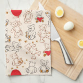 Textuur met Teddy Bears Theedoek (Quarter Fold)