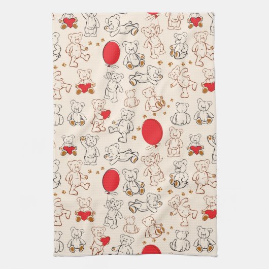 Textuur met Teddy Bears Theedoek (Verticaal)