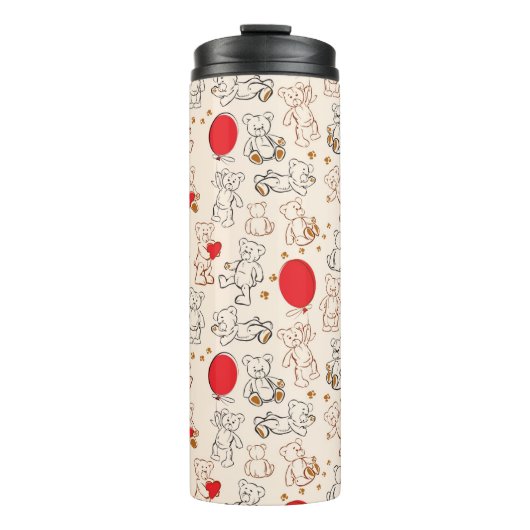 Textuur met Teddy Bears Thermosbeker (Voorkant)