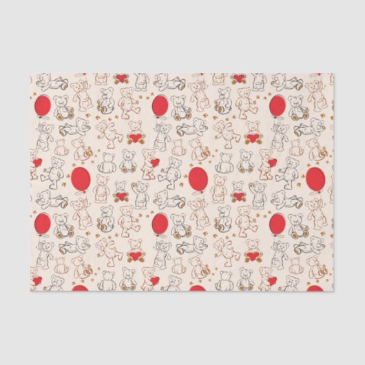 Textuur met Teddy Bears Tissuepapier (Voorkant)