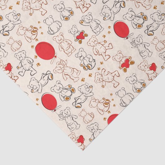 Textuur met Teddy Bears Tissuepapier (Detail)