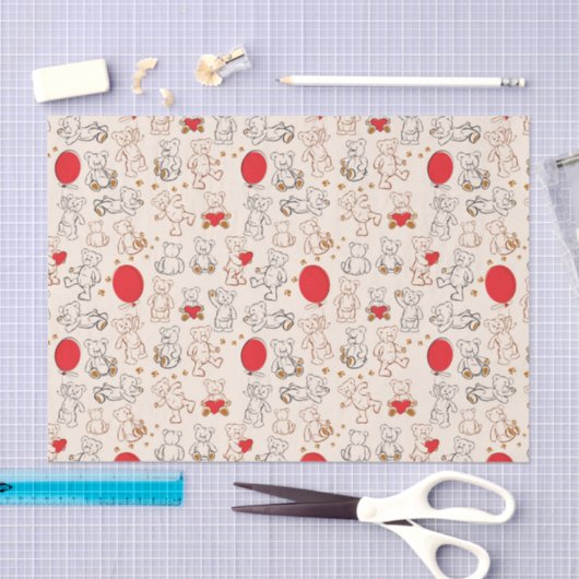 Textuur met Teddy Bears Tissuepapier (Craft)