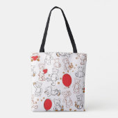 Textuur met Teddy Bears Tote Bag (Achterkant)