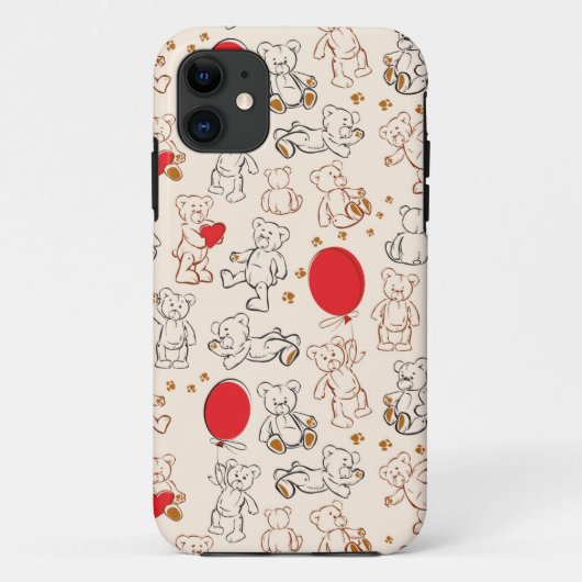 Textuur met teddyberen Case-Mate iPhone case (Achterkant)