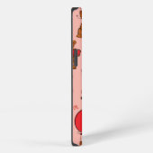 Textuur met teddyberen, harten iPhone hoesje (Rechterkant)