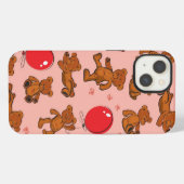 Textuur met teddyberen, harten iPhone hoesje (Achterkant horizontaal)