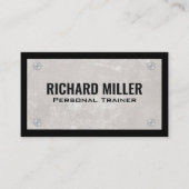 Textuur Muur | Metalen Schroeven | Zwarte Rand Visitekaartje (Voorkant)