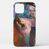 textuur, olieverschildering, kunst, jazz, blauwe p Case-Mate iPhone case (Achterkant)