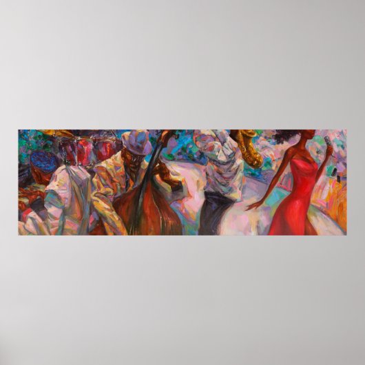 textuur, olieverschildering, kunst, jazz, blauwe p poster (Voorkant)