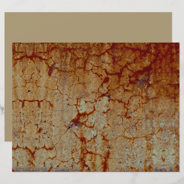 Textuur Oranje Rust  Rustic Decoupage (Voorkant / Achterkant)