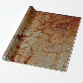 Textuur Oranje Rust  Rustic Decoupage Cadeaupapier (Uitgerold)