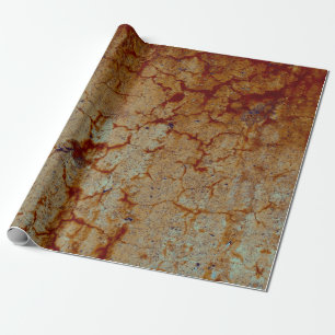 Textuur Oranje Rust  Rustic Decoupage Cadeaupapier