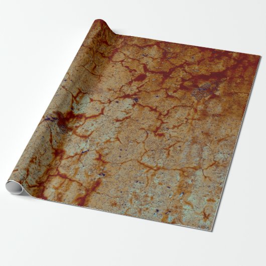 Textuur Oranje Rust  Rustic Decoupage Cadeaupapier (Uitgerold)