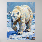Textuur Polar Beer schilderij Poster (Voorkant)