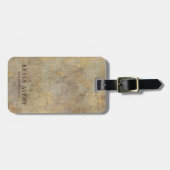 Textuur Rustic Beige Linen Bagagelabel (Voorkant horizontaal)