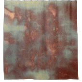 Textuur Rustic  Blauwgroen Bruin Land Abstract Douchegordijn (Voorkant)