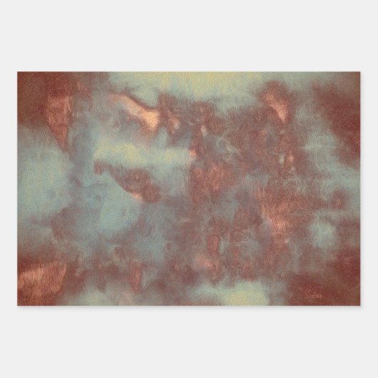 Textuur Rustic  Blauwgroen Bruin Land Abstract Inpakpapier Vel (Voorkant 2)