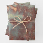 Textuur Rustic  Blauwgroen Bruin Land Abstract Inpakpapier Vel (In situ)