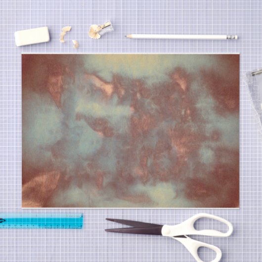 Textuur Rustic  Blauwgroen Bruin Land Abstract Tissuepapier (Craft)