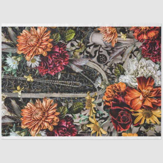  textuur Rustic Botanische Franse ontkoppeling Tissuepapier (Voorkant)