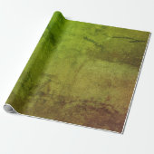 Textuur  Rustic Green Brown Grunge Pattern Cadeaupapier (Uitgerold)