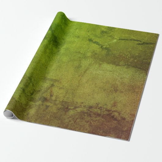 Textuur  Rustic Green Brown Grunge Pattern Cadeaupapier (Uitgerold)