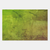 Textuur  Rustic Green Brown Grunge Pattern Inpakpapier Vel (Voorkant 3)