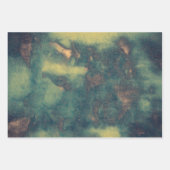 Textuur Rustic  Groen Bruin Blauwgroen Abstract Inpakpapier Vel (Voorkant 3)