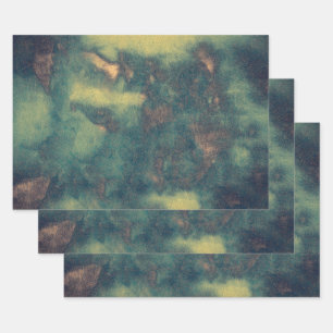 Textuur Rustic  Groen Bruin Blauwgroen Abstract Inpakpapier Vel
