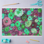 Textuur schilderij van bloemen heldere kleur decou tissuepapier (Craft)