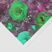 Textuur schilderij van bloemen heldere kleur decou tissuepapier (Detail)