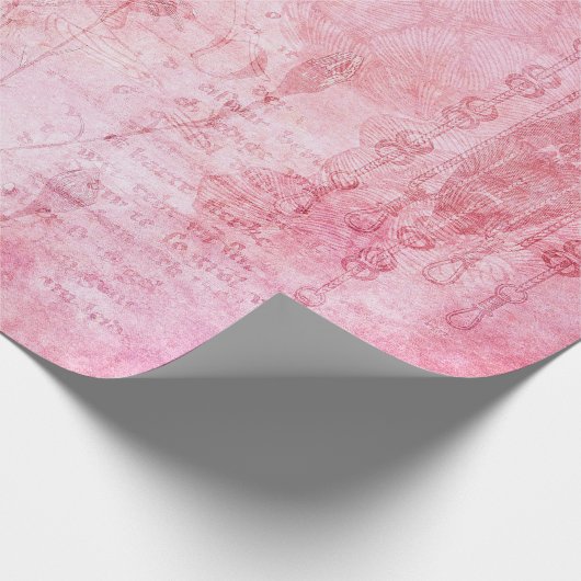 textuur Schraapboek roze Cadeaupapier (Hoek)
