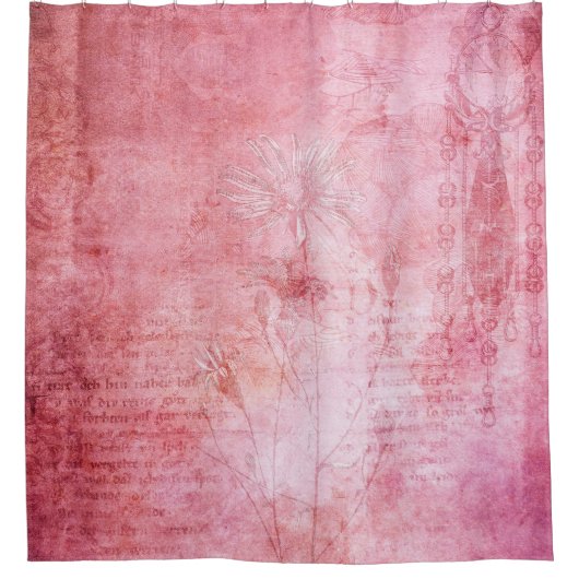  textuur Schraapboek roze Douchegordijn (Voorkant)