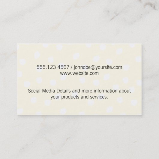 Textuur Stippen | Blauwe achtergrond Visitekaartje (Achterkant)