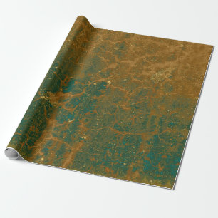 Textuur Tan Green Rustic  Antiek Grunge Cadeaupapier