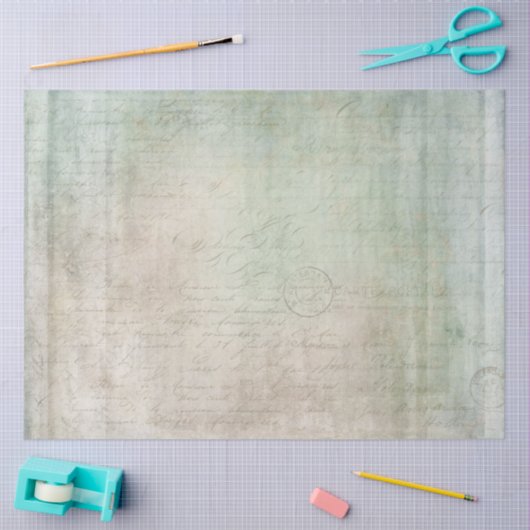  textuur Tan Groen Blauw Ephemera Decoupage Tissuepapier (Craft)