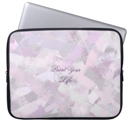 textuur van abstracte penseelstreken laptop sleeve