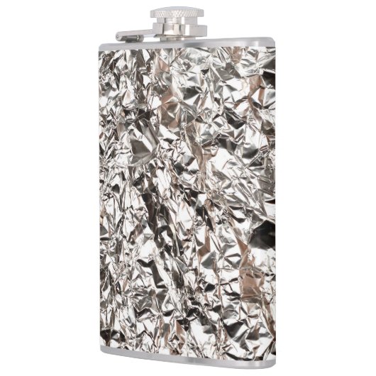 textuur van aluminiumfolie heupfles (Links)
