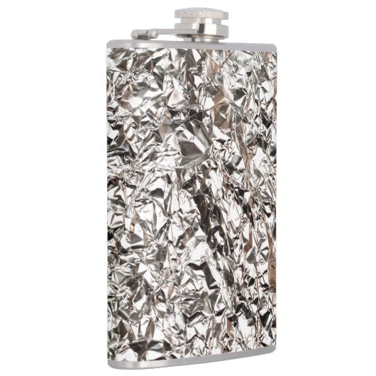 textuur van aluminiumfolie heupfles (Rechts)