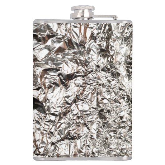 textuur van aluminiumfolie heupfles (Achterkant)