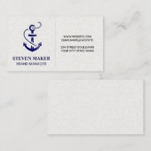 Textuur van ankerpictogram papier visitekaartje (Voorkant / Achterkant)