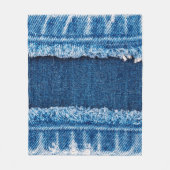 textuur van blauwe denim jeans fleece deken (Voorkant)