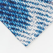 textuur van blauwe denim jeans fleece deken (Hoek)