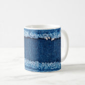 textuur van blauwe denim jeans koffiemok (Voorkant rechts)