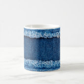 textuur van blauwe denim jeans koffiemok (Center)
