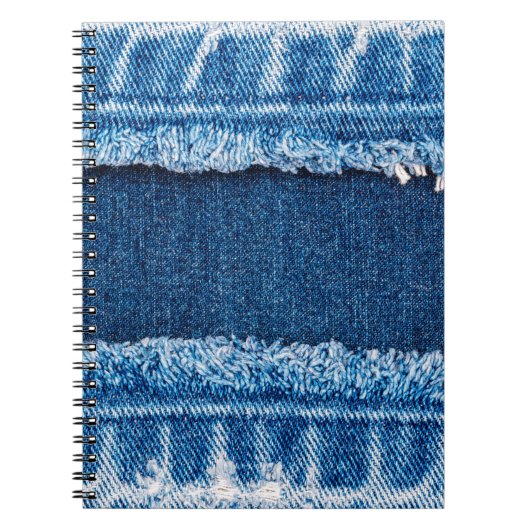 textuur van blauwe denim jeans notitieboek (Voorkant)