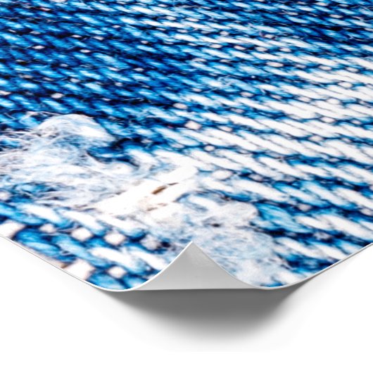 textuur van blauwe denim jeans poster (Hoek)
