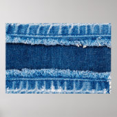 textuur van blauwe denim jeans poster (Voorkant)