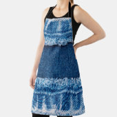 textuur van blauwe denim jeans schort (Insitu)